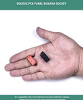 4mm Banana Jack Female Test Socket For PCB, Horizontal Straight Mount, Red and Black Banana Connector in hand