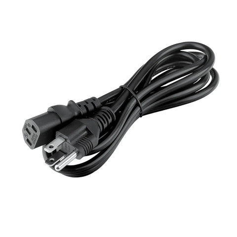 Straight Up UL Certified 6Ft AC Power Cord That Fits The Bill For Portable Power Stations, Desktops, Monitors, Printers, And Scanners With Plug And Play Convenience, black cable with connectors.