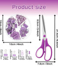 Purple 18 Piece Desk Essentials Set With 10 Pens Scissors Stapler And Staples Tape Dispenser Pen Holder 2 Sticky Notepads