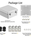 Pro Level IP67 Waterproof Electrical Box Built Tough For Hassle Free Install with stainless steel latch and wall brackets.
