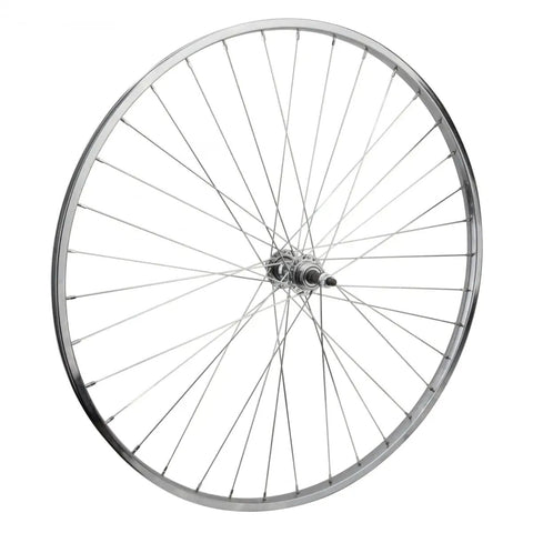 Front Wheel 27x1-1/4 Silver Bolt-On 5/16 Axle Hub 14G UCP Spokes 36H Bicycle Wheel For Road Cyclocross And Mountain Bikes Durable Steel Rim