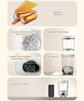 Mini Portable Washing Machine for Socks and Undies 1.6L showing battery capacity, transparent design, and digital display.