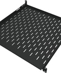 Heavy Duty 1U Server Rack Shelf 3 Pack Featuring Four Post Mount Tray Compatible With Standard 19 Inch Racks, sturdy black steel design.