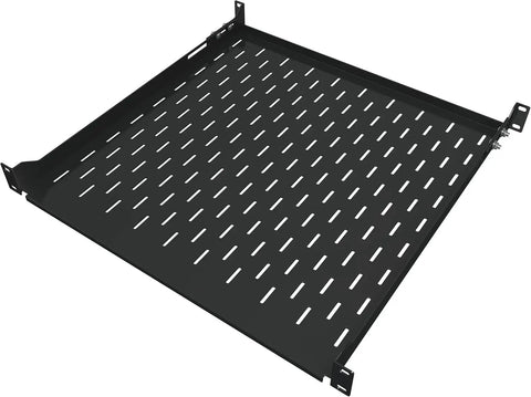 Heavy Duty 1U Server Rack Shelf 3 Pack Featuring Four Post Mount Tray Compatible With Standard 19 Inch Racks, sturdy black steel design.