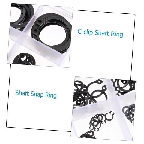 Open storage case with 175 Piece Steel Snap Ring Kit C Type Retaining Ring Clips Set for Shafts and Bearings visible