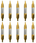 10-pack MDEOOSKY 2.5 mm center drill bits, M2 HSS TiN-coated, 60° chamfer for metal fabrication