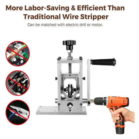 Heavy Duty Electric Copper Wire Stripping Machine For Scrap Recycle With Manual Control Option Efficient Cable Stripper with drill attachment