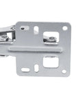 Concealed cabinet hinge close-up showing 170 degree rotation hydraulic soft close for thick doors and durable fittings