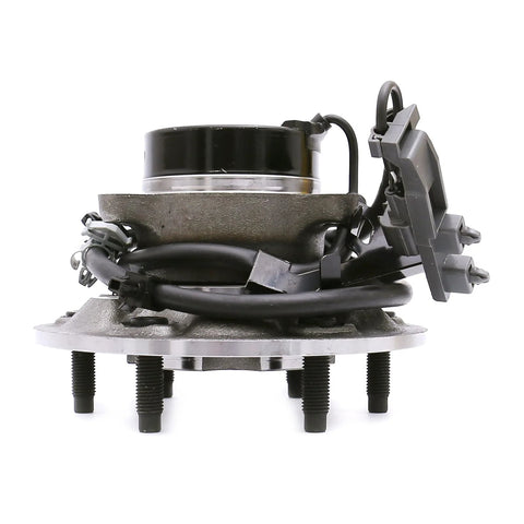 Front view of wheel bearing hub assembly, visible cables, focus keyword: Front Left Wheel Bearing Hub Assembly Fits 2004 2008 Chevy Colorado 2007 2008 Isuzu I 290 2006 2008 GMC Canyon 2WD Z85 Chassis Easy Install Replacement OEM Grade.