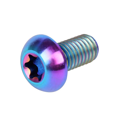 6 Piece Titanium Bike Rotor Bolts M5x10mm Torx T25 Head Grade 5 Titanium Lightweight About 1.3g Each Colorful Finishes for Disc Brakes Compatible With SRAM Avid Hayes IRD Magura Shimano Formula and More