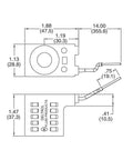 Technical diagram of 10226-14 12V DC Solenoid Coil For Hydraulic Power Unit Lift Dump, showing dimensions and wire lead.
