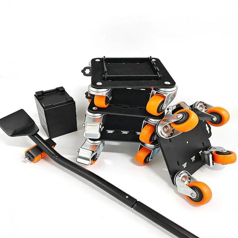Super Heavy Duty Furniture Mover Dollies That Spin 360 Degrees Easy With Pry Bar And Heightening Pads, includes dollies and pry bar.
