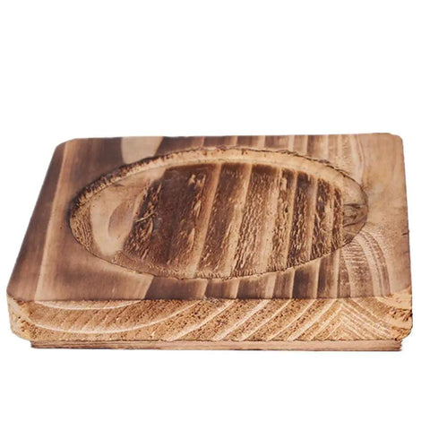 Wooden base for Granite Stone Bowl With Wooden Base For Bibimbap And Korean Stews, showcasing carved detail and sturdy construction