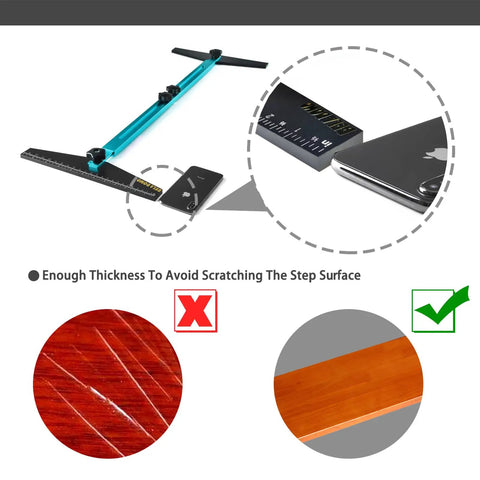 Stair Treads Template Tool Gauge for Measuring and Cutting Stair Treads and Risers Plus Shelves Layout in Aluminum Alloy