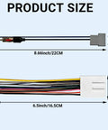 Radio Wiring Harness Kit With Antenna Adapter And Steering Wheel Control Wire For Aftermarket Stereo Install Compatible With 2008 2013 Infiniti And Subaru Easy Plug And Play With Durable Color Coded Connectors And High Quality PVC Insulated Cables shown with measurements