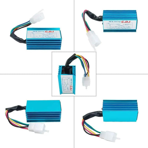 AC 5 Pin CDI Box For GY6 50cc To 160cc Engines Fits 139QMB 152QMI 157QMJ High Performance Module Blue Aluminum Casing