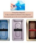 No Sweat Shoe Cover Dispenser Machine With 200 Disposable Boot And Shoe Covers for various shoe sizes, shown in three colors