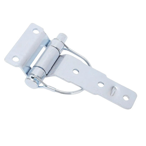 Removable D Type Trailer Hinge For Trucks Vans Caravans And Gate Doors Beefy Heavy Duty Detachable Trailer Door Hinge Hardware For Strong Reliable Connections On Trailers Gates And Horse Trailers. Zinc-plated steel removable trailer hinge, close-up