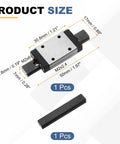 50mm Linear Sliding Rail Guide With MGN7H Carriage Block dimensions and components