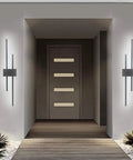 Entrance with Modern LED Wall Light Two Light Wall Sconce For Bedside Hallway And Stairwell, 35 Inch Rectangular Wall Mount Lamp, 20W 6000K Cool White Glow, Black Finish, Ideal Indoor Lighting Fixture For Home on either side
