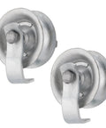 Heavy Duty Galvanized Gate Rollers For 1 5 8 Inch Pipe Track Built To Last With Smooth Sliding Action 5 Inch Steel Pipe Track Roller Sliding Gate Hardware Kit, showing two galvanized steel rollers for sliding gate systems.