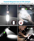 Ultra Bright USB Rechargeable Magnetic LED Flashlight With COB Sidelight used in car repair and emergency situations