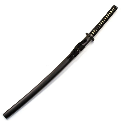 Unsharpened Carbon Steel Iaito Iaido Practice Katana Sword for Safe Training 41 inch overall length with black saya