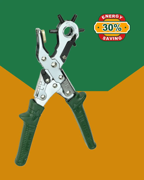 10 Inch Hole Punch Pliers For Leather And Watchbands, Double Lever Design Delivers Thirty Percent Labor Saving, Chrome Plated Tool
