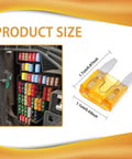 Heavy Duty Car Fuse Assortment Kit With 5A Through 30A Auto Blade Fuses For Rv And Truck Electrical Boxes, showing fuse sizes
