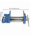 Premium 7 Inch Carpentry Bench Clamp With T Handle Workbench Vise Threaded Screw Heavy Duty Woodworking Tool shown from top view.