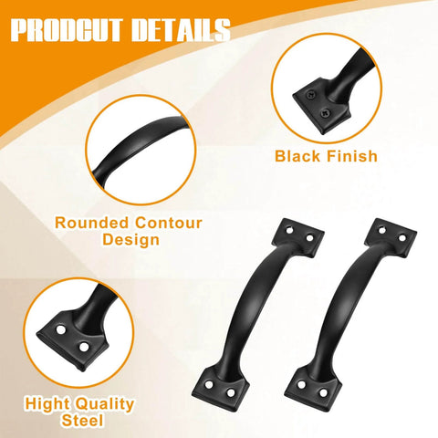 Six Pack Six Inch T Strap Gate Hinges Heavy Duty Gate Hardware Kit For Wooden Fence Rustproof Door Hinges Handles Black