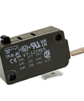 Miniature V7-1Z29E9 Snap Action Switch With Pin Plunger Actuator, compact design, quick connect terminals, heavy duty screw mount.