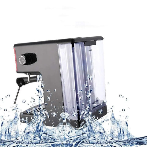 Semi Automatic Espresso Coffee Machine For Home Use With Steam Wand And Large Capacity Over 16 Cups, Aluminum Alloy Body