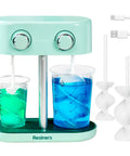 Dual Head Resin Mixer Rechargeable Epoxy Mixer With Stepless Speed For Minimal Bubbles Electric Spiral Paddle Silicone Resin Tools For Paint Mixing Soap Making Resin Art Craft Projects And DIY Patented, mint green