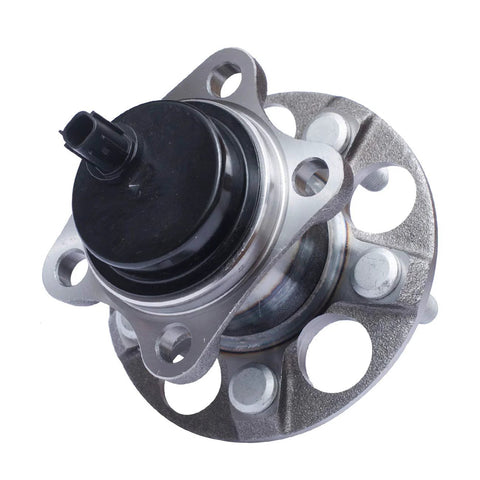 Close-up of Pair Rear Wheel Bearing And Hub Assembly For 2010 To 2015 Prius Excluding Prius C And Prius V Models Plus 2012 To 2015 Prius Plug In 5 Lug With ABS OEM Approved And ISO Certified.