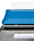 Pro Level Jewelry Bench Polisher Featuring A Beefy 200 Watt Motor Cranking 10000 Rpm With Foolproof Speed Lever integrated dust catcher and LED lamp view showing blue lid.