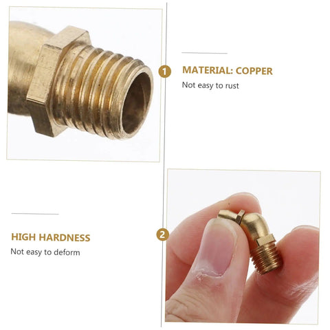 Close-up of Copper Grease Nipples Kit 106 Pcs M6 M8 M10 Pneumatic Zerk Fittings showing copper material and high hardness.