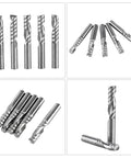 5Pcs 6mm Shank Tungsten Carbide Single Flute End Mills Spiral CNC Milling Bits For Acrylic PVC MDF Pro Grade