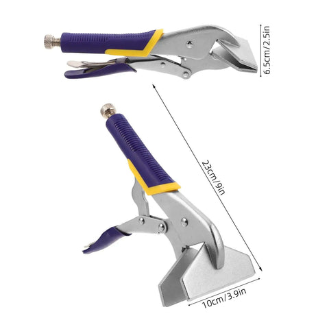 Pro Grade Heavy Duty Sheet Metal Clamp Pliers With Straight Jaw for Precise Bends and Secure Grip, ergonomic hand seamer displayed