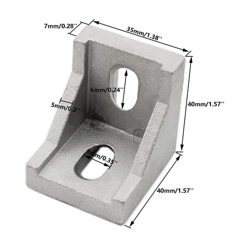 10 Pack Aluminum Profile Corner Bracket 40x35x40mm For 4040 Series 8mm Slot Aluminum L Shape