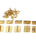 10 Pack Gold Kitchen Cabinet Door Hinges 4 Holes Drawer Hinges for Jewelry Boxes Furniture Fittings 18x16mm Durable Metal Mounting Hardware
