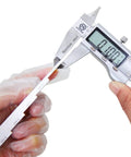 Measuring Five Step Calibration Block For Thickness Gage 0.1 To 0.5 Inch with caliper, Portable Carbon Steel Calibration Tool in use.