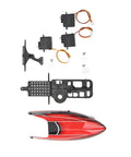 Heavy Duty Lightweight Servo Motor Upgrade For XK K110 RC Helicopter Slick Plastic Refit Parts laid out, including servos and mounting plate.