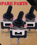 Heavy Duty Rocker Toggle Switch Pack Of 3 16A 250V AC SPDT 2 Position 3 Pin On On With Waterproof Metal Boot Cap Cover