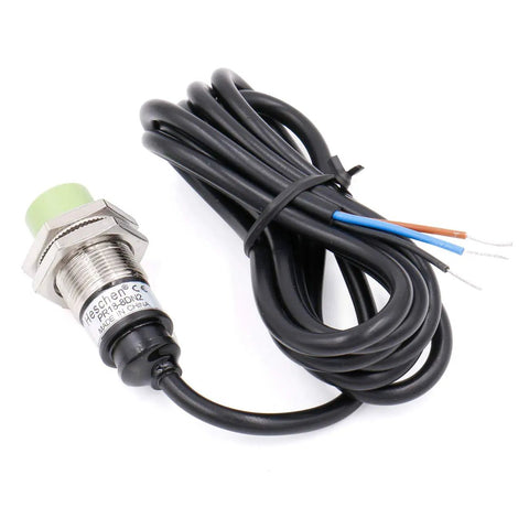 Inductive Proximity Sensor Switch M18 8mm Sensing Distance, DC 12 to 24V, 3 Wire NPN Normally Closed, Cylindrical Type Detector