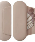 Silicone Makeup Brush Holder Travel Cosmetic Bag With Magnetic Closure Soft Portable Case For Face Brushes, walnut color