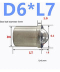 Hardcore 304 Stainless Steel Spring Ball Plunger Solid Grip Positioning D6 X L7 showing dimensions and steel ball specifications.