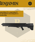 Bullpup.457 PCP Hunting Air Rifle With Sound Trap Shroud And Rifled Barrel, 3000 Psi Reservoir With Gauge in profile view