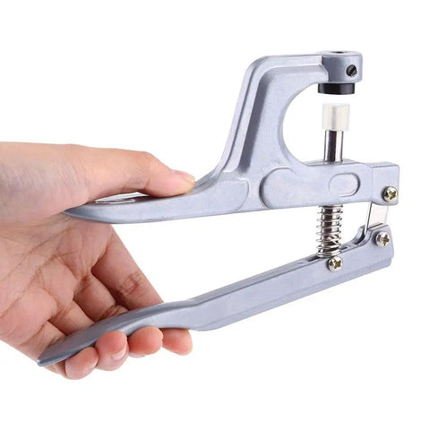 Snap Fastener Tool Kit With 350-Piece Resin Buttons And Press Pliers Set For Clothing Diapers Bibs And Crafts Super Handy DIY Snaps For Quick Seams And Fun Projects, metal press pliers in hand