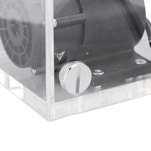 Close-up of Durable Acrylic Water Cooling Pump Reservoir Combo 850Ml Capacity showing sleek design and control knob.